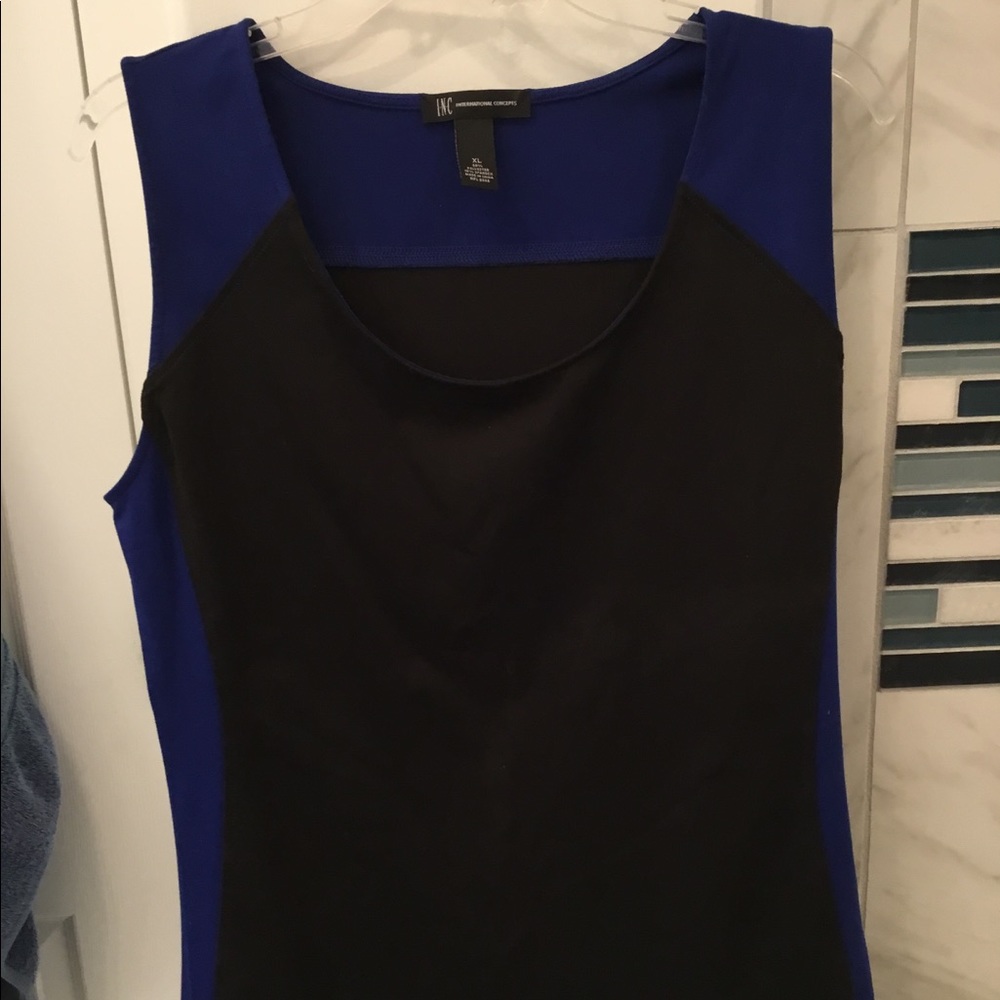 PRICE DROP! Inc Black and Blue Color Block Tank